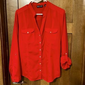 NY&Co Button Down - Red - Size L